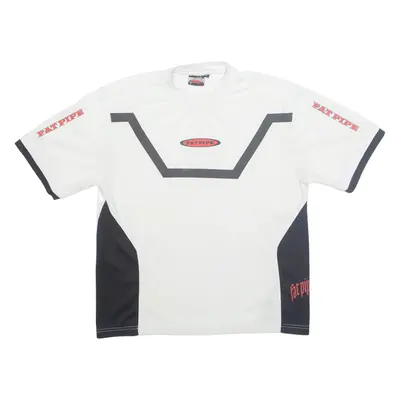 FATPIPE Mens Jersey White Crew Neck L