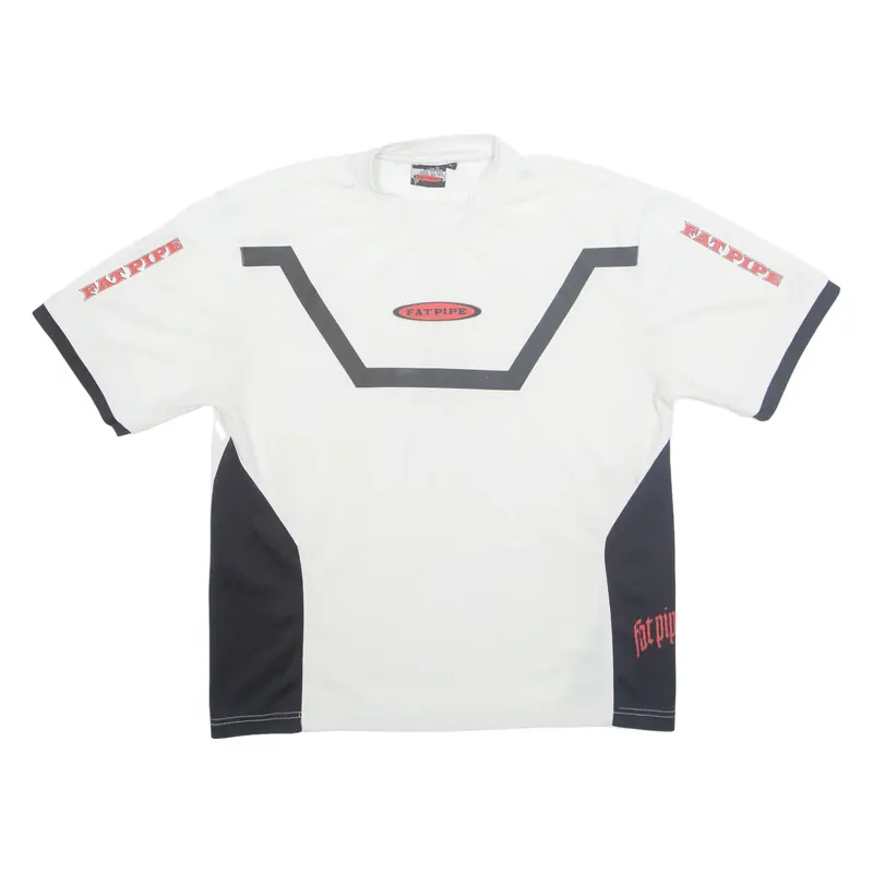 FATPIPE Mens Jersey White Crew Neck L