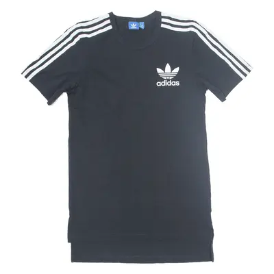 ADIDAS Oversized T-Shirt Dress Black Short Sleeve Short Womens UK 6