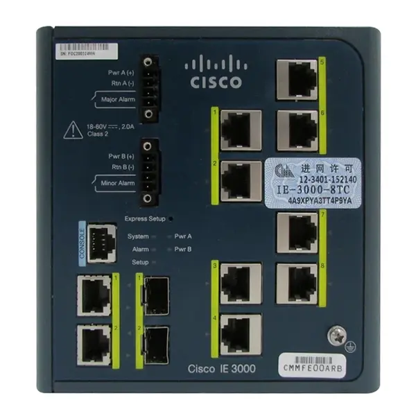 Cisco IE-3000-8TC | Industrial Ethernet 3000 Series 8 x Ports 10/100Base-TX + 2 x Combo Gigabit SFP Layer 2 managed DIN Rail-...