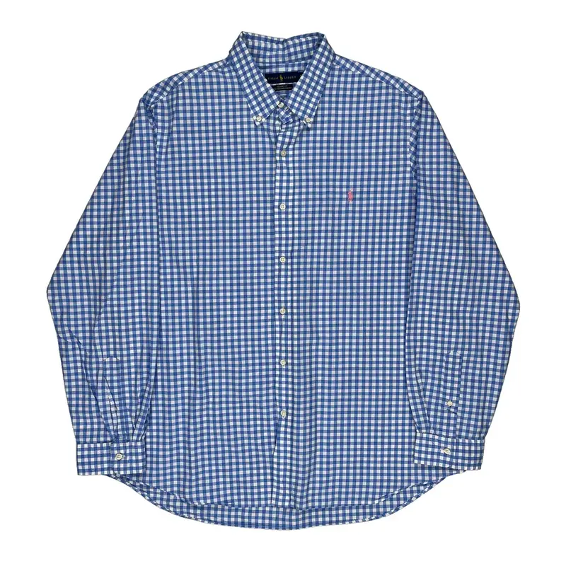 Ralph Lauren Checked Shirt - 2XL Blue Cotton