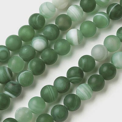 Natural Grade A Striped Agate/Banded Agate Beads Strands