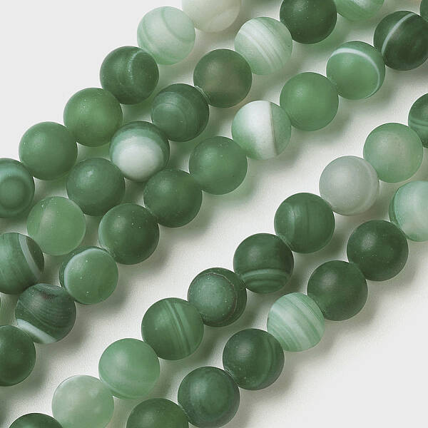 Natural Grade A Striped Agate/Banded Agate Beads Strands