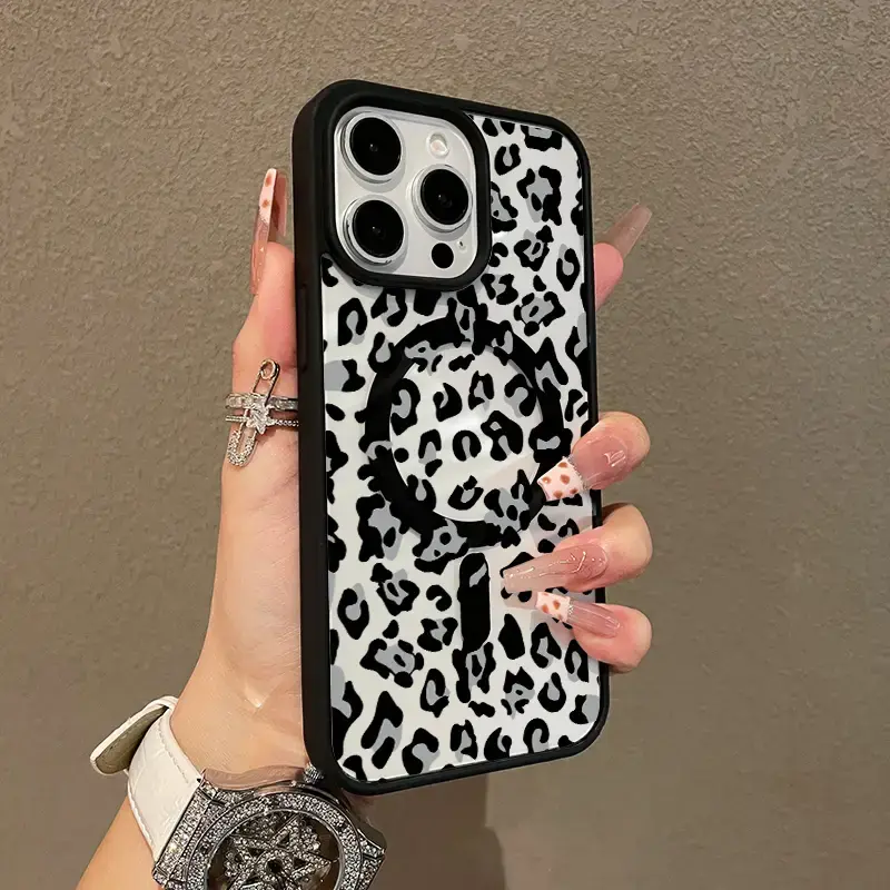 Premium Magnetic Case for iPhone11/12/13/14/15/16/promax Black leopard print y2k cased MagSafe Ready, Anti-Fall,Springtok,and...