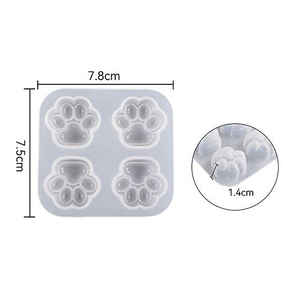 DIY Cat Paw Print Fondant Silicone Molds