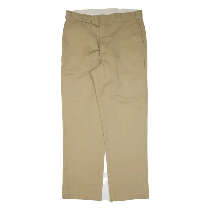 DICKIES Workwear Mens Trousers Beige Regular Straight W36 L32