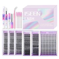 Natural Look Eyelash Extensions Kit, 1 Set False Eyelashes with Glue & Tweezers & Brush & Glue Remover, Eyelash Clusters, Pro...
