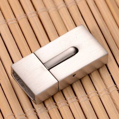 Tarnish Resistant Matte 304 Stainless Steel Rectangle Magnetic Clasps