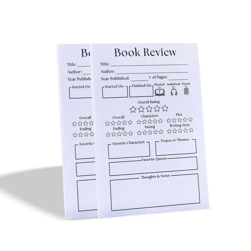 Book Review Notepad, 2 Counts/set Book Review Notepad, Perfect Gift for Book Lovers & Daily Office Use, Office Stationery & S...