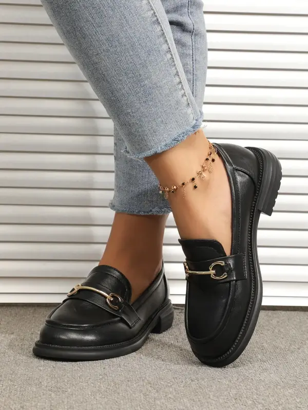 Women's 1 Pair Minimalist Casual Plain Round Toe Slip on Flat Shoes, Simple Design Flats, Minimalist Elegant Temperament Soft...