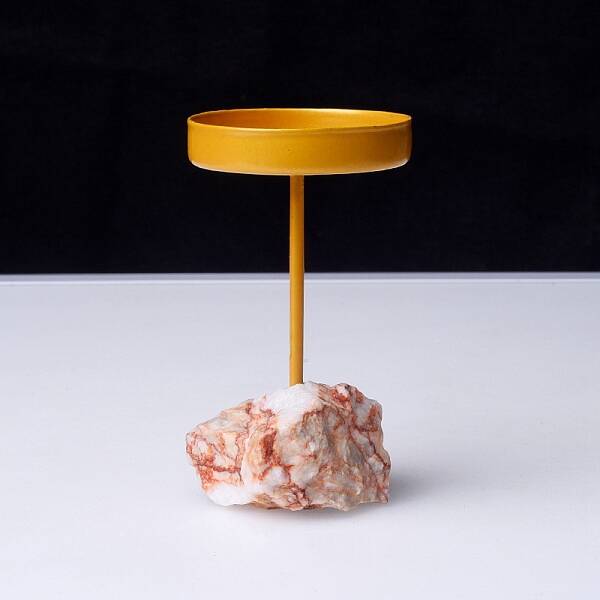 Rough Raw Natural Netstone Base Candle Holder
