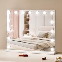 VEVOR Hollywood Vanity Mirror With Lights,15 Dimmable Bulbs &3 Color Lighting Modes, Makeup Mirror w/ Detachable 5X Magnifica...