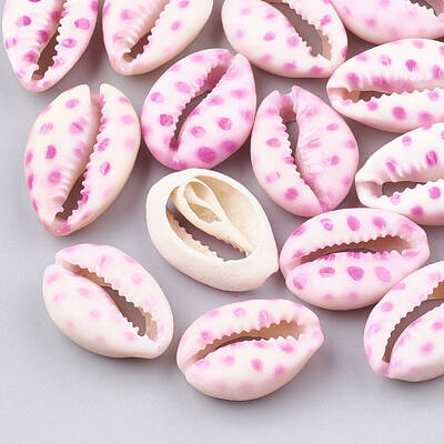 Printed Natural Cowrie Shell Beads