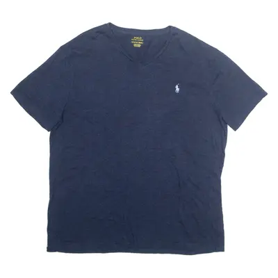 POLO RALPH LAUREN Mens T-Shirt Blue V-Neck XL