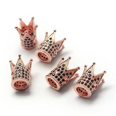 Rack Plating Brass Cubic Zirconia Beads