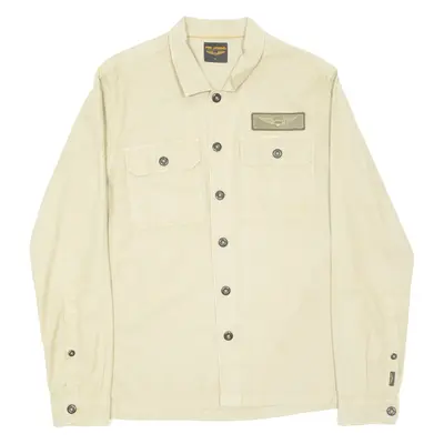 PME LEGEND Mens Plain Shirt Brown Long Sleeve M