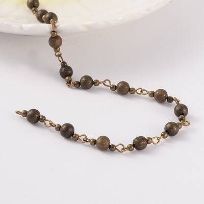 Handmade Brass Beaded Chains for Necklaces Bracelets Making