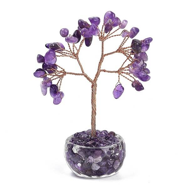 Natural Amethyst Chips Tree of Life Decorations