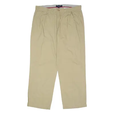 TOMMY HILFIGER Chino Mens Twill Trousers Beige Relaxed Straight W36 L30