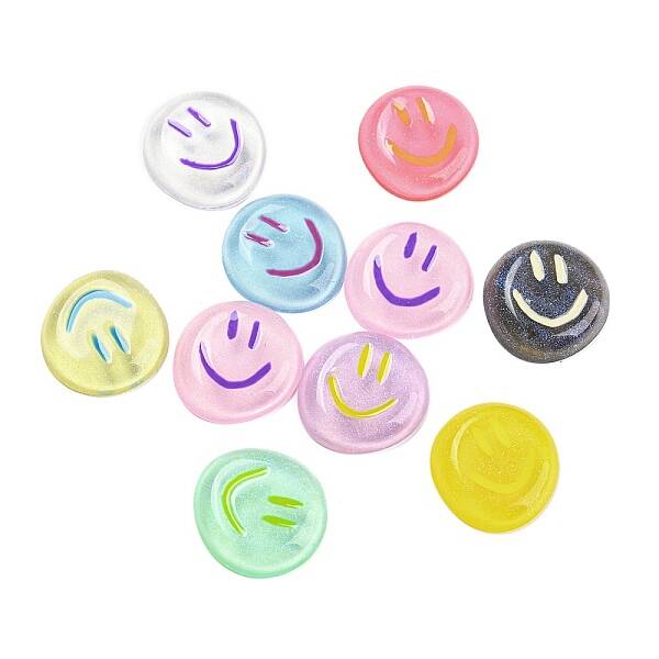 Transparent Resin Glitter Cabochons
