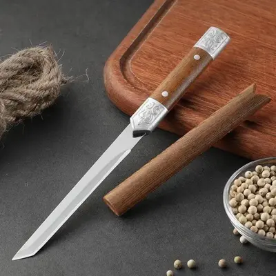Stainless Steel Vintage Knife, 1 Count Portable Fruit & Vegetable Knife with Sheath, Outdoor Camping Knife, Kitchen Food Knif...