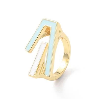 Rack Plating Brass Enamel Cuff Ring for Women