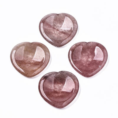 Natural Strawberry Quartz Thumb Worry Stone