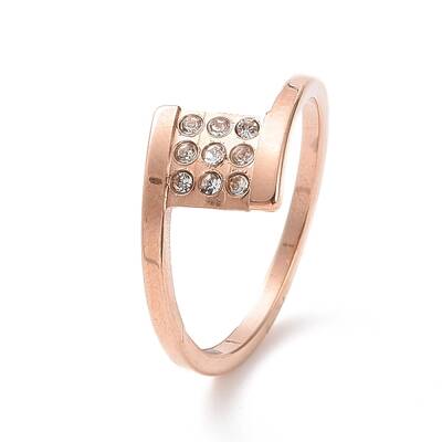 Crystal Rhinestone Square Finger Ring