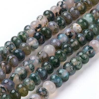 Natural Moss Agate Beads Strands