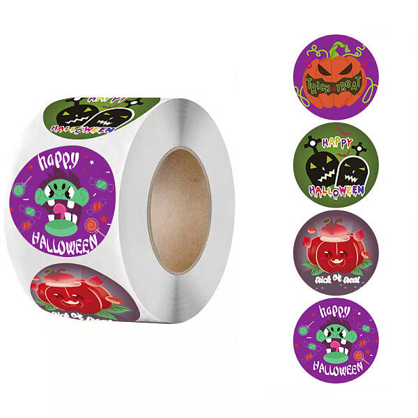 500Pcs Round Halloween Stickers