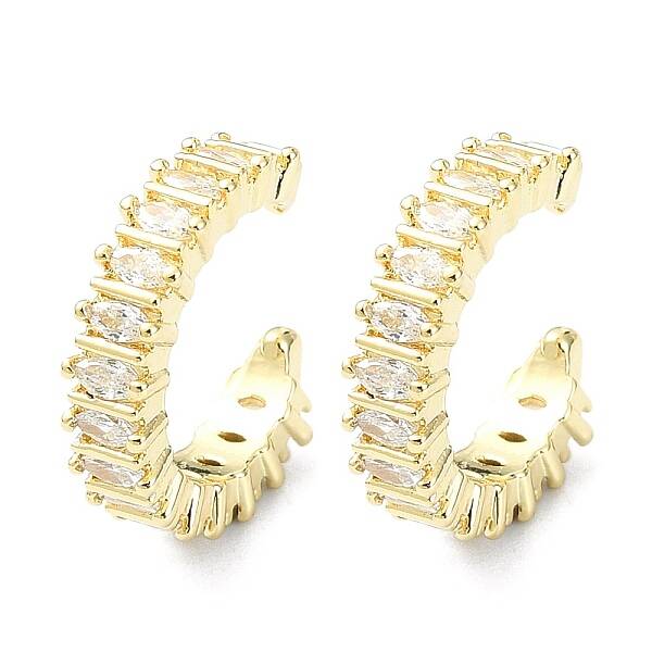 Rack Plating Brass Micro Pave Cubic Zirconia Cuff Earring
