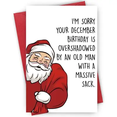 Cartoon Santa Claus Birthday Card, 1/3/5 Counts Lovely and Kind Santa Claus Birthday Card, Wishing You, Friends, Colleagues a...