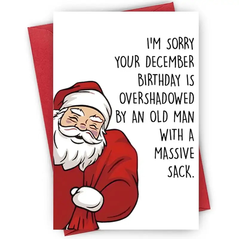 Cartoon Santa Claus Birthday Card, 1/3/5 Counts Lovely and Kind Santa Claus Birthday Card, Wishing You, Friends, Colleagues a...