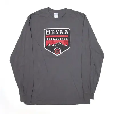 PORT & COMPANY Mount Baker Youth Basketball T-Shirt Black USA Long Sleeve Mens M
