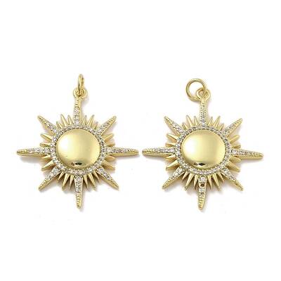 Brass Micro Pave Clear Cubic Zirconia Pendants