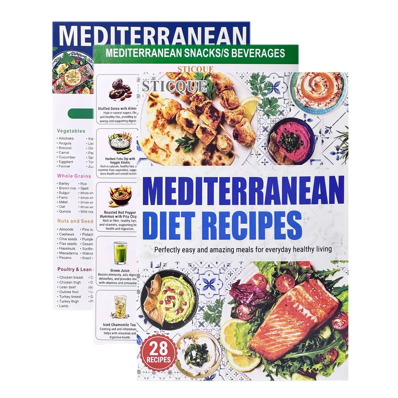 3 Count Mediterranean Diet Food List -Mediterranean Ingredient Meal Plan, Foods To Limit, Lunch, Break fast Recipes for Easy ...