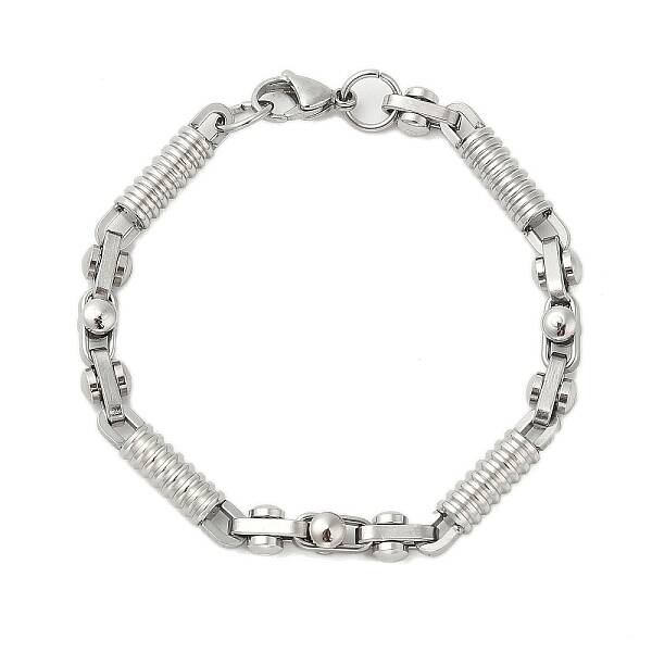 Non-Tarnish 304 Stainless Steel Column Link Bracelets for Men