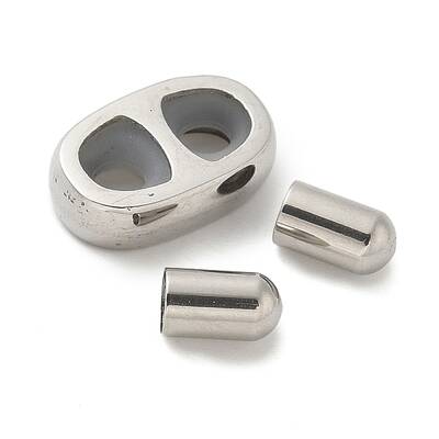 304 Stainless Steel Slider Beads and Cord End Caps