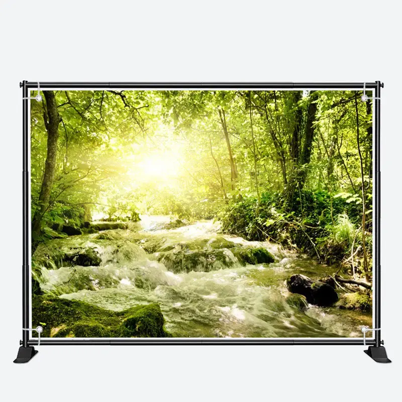 Green Forest Stream Natural View Spring Backdrop - Aperturee