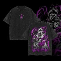 Zoro Asura x One Piece Anime Clothing Double Printed Vintage Oversized Washed Tee Unisex Oversize Anime Manga Merch Washed He...