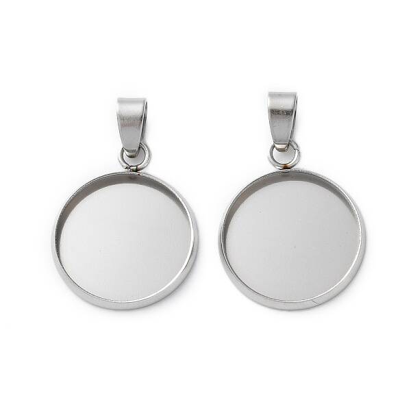 304 Stainless Steel Pendant Cabochon Settings