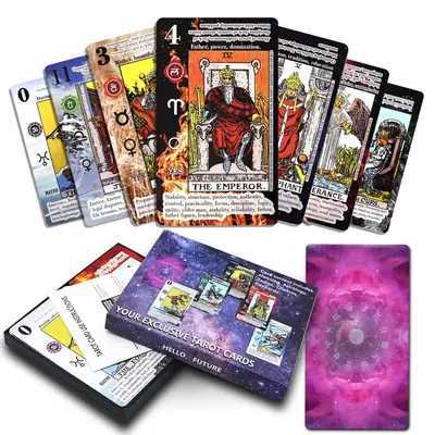 Beginner Friendly Tarot Deck, 78Pcs Classic 350GSM Durable Tarot Cards, Astrology Gift Set with Description Meanings Keyword,...