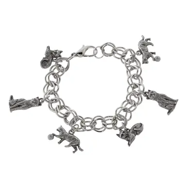 Pewter 6 Cat Charm Bracelet