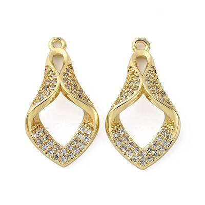 Brass Micro Pave Cubic Zirconia Pendants