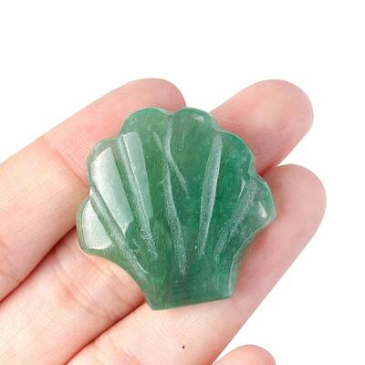 Natural Green Aventurine Carved Healing Shell Shape Figurines