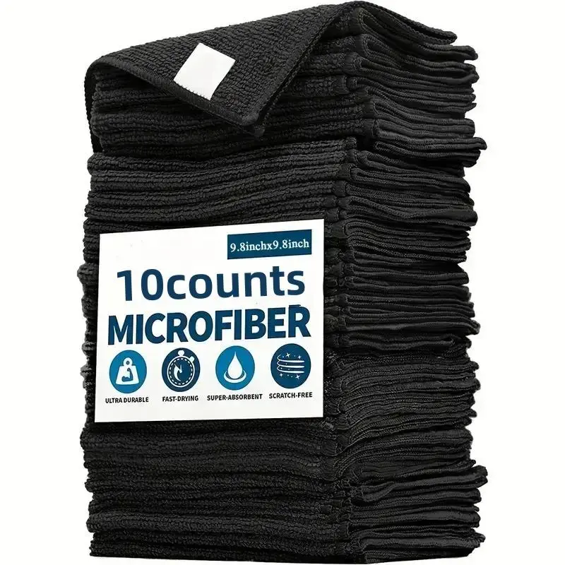 Microfiber Cleaning Cloth, 10pcs Multipurpose Absorbent Kitchen Cleaning Cloth, Household Dishwashing Cloth, Cleaning Rag, Ho...