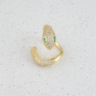 Brass Micro Pave Clear Cubic Zirconia Open Cuff Rings