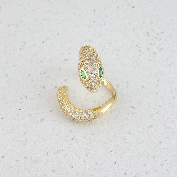 Brass Micro Pave Clear Cubic Zirconia Open Cuff Rings