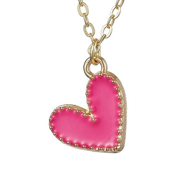 Alloy Enamel Heart Pendants Necklaces