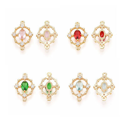 Brass Cubic Zirconia Links